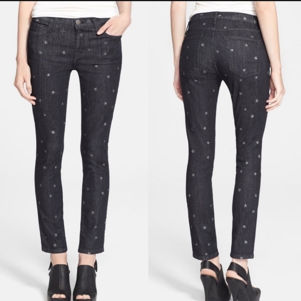 Current/Elliott The Fling Jeans Washed Black w/Mini Stars